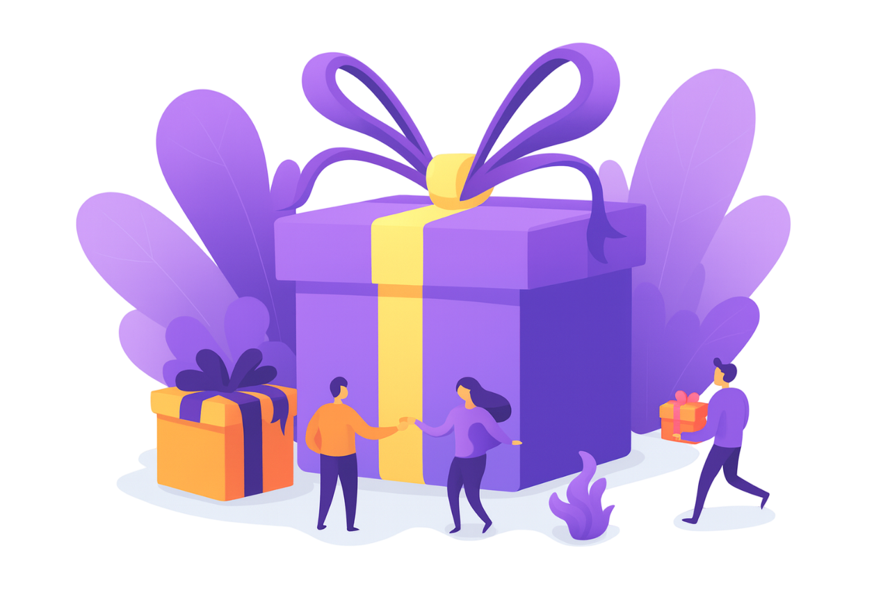 Grande presente roxo